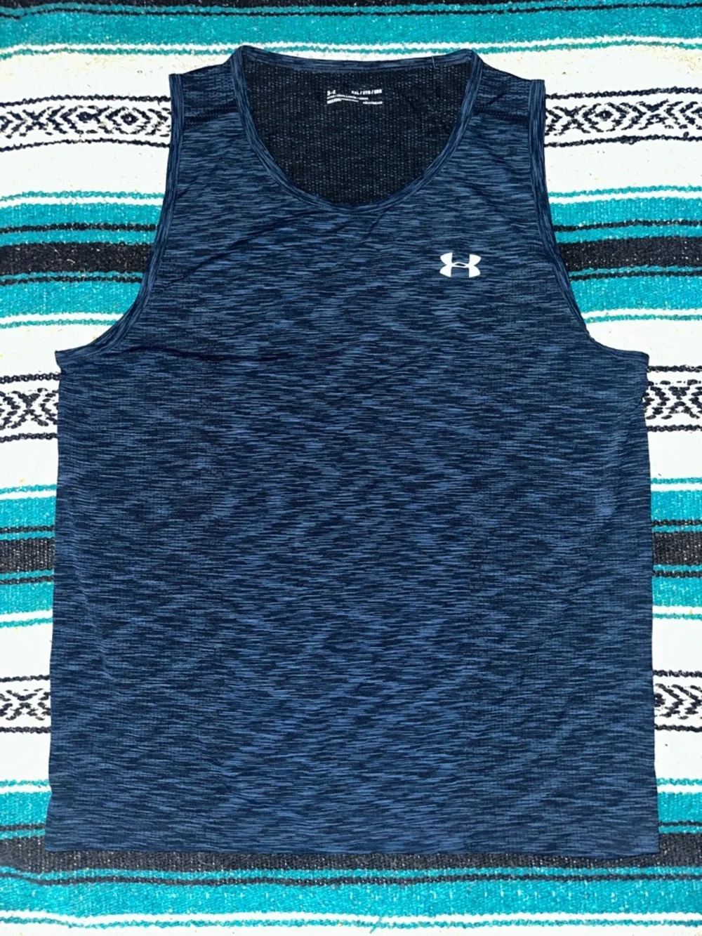 Under Armour Men's Fitted Stretchy Tank in Blue - Picture 1 of 5